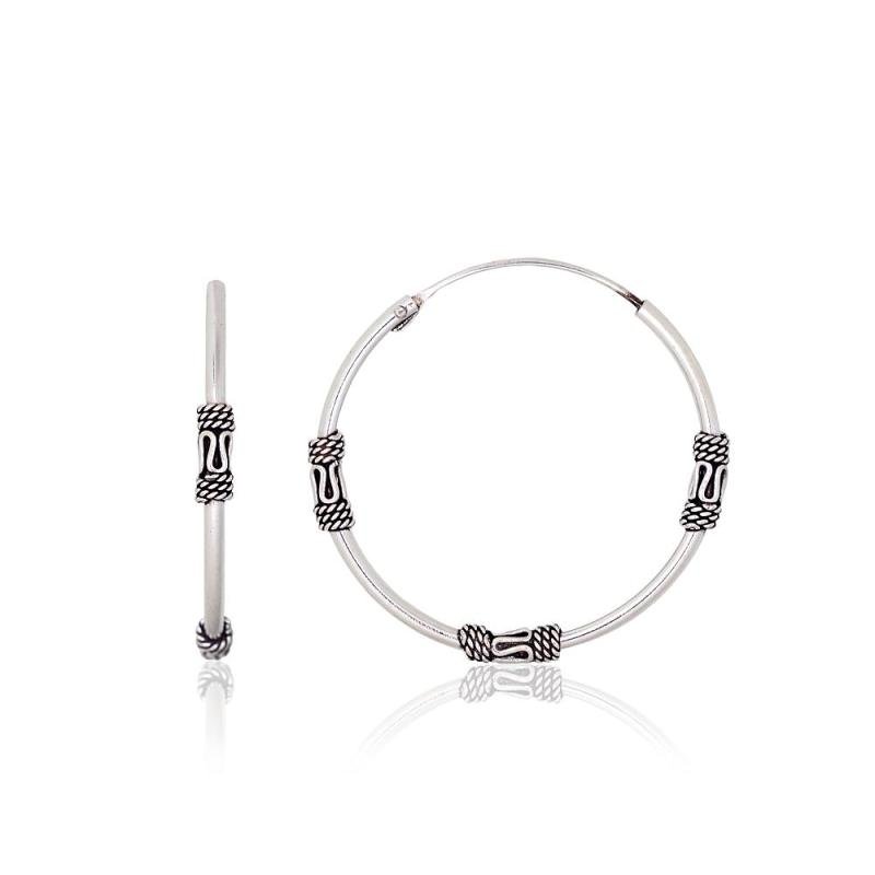 Silver earrings-rings, Silver 925°, oxide (Plating)