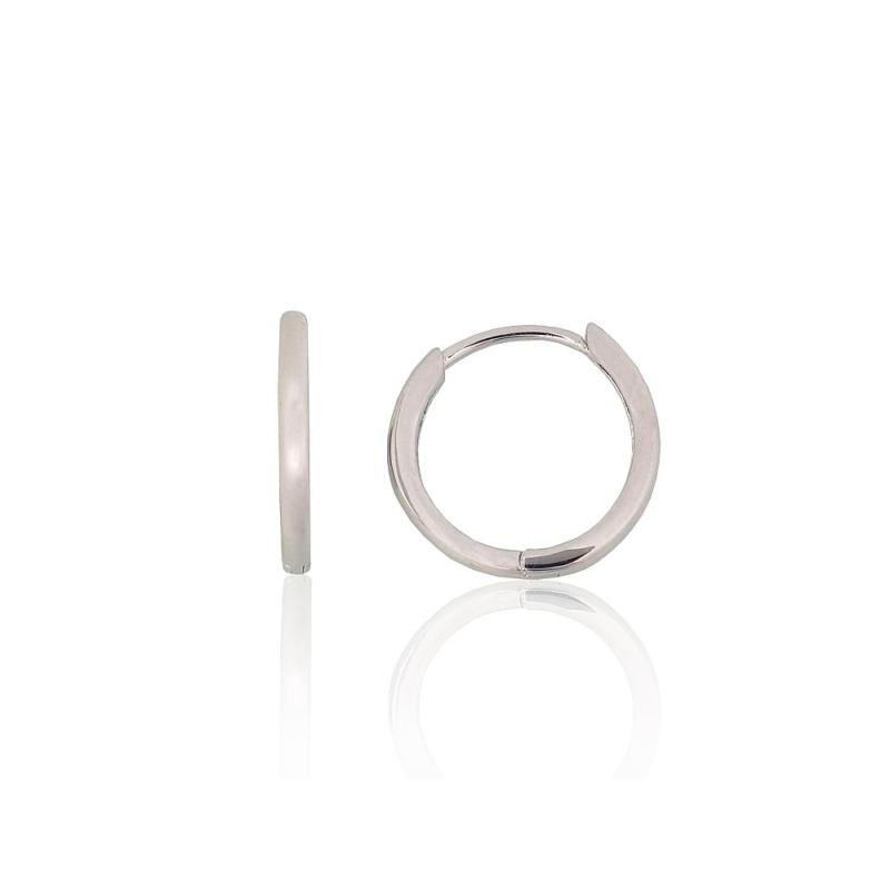 Silver hoop earrings, Silver 925°, Rhodium (Plating)