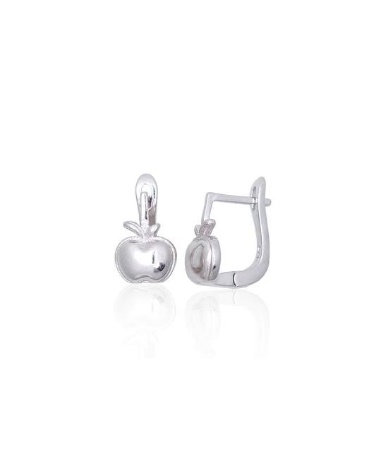 Silver earrings with 'english' lock, Silver 925°, Rhodium (Plating)