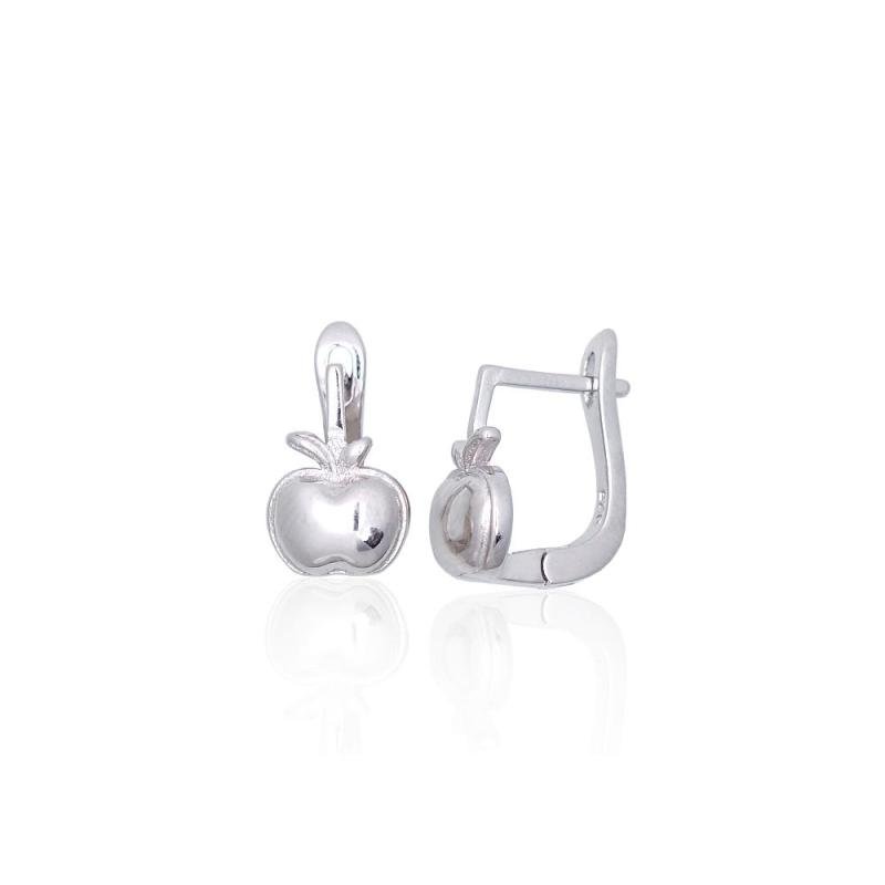 Silver earrings with 'english' lock, Silver 925°, Rhodium (Plating)