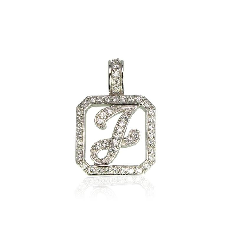 Silver pendant, Silver 925°, Rhodium (Plating), Zirkons