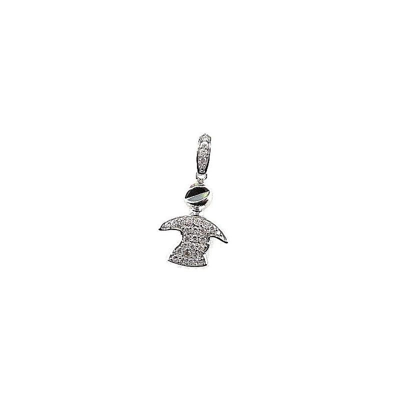 Silver pendant, Silver 925°, Rhodium (Plating), Zirkons