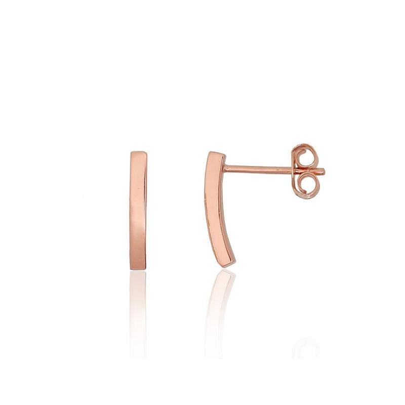Silver stud earrings, Silver 925°, red gold (Plating)