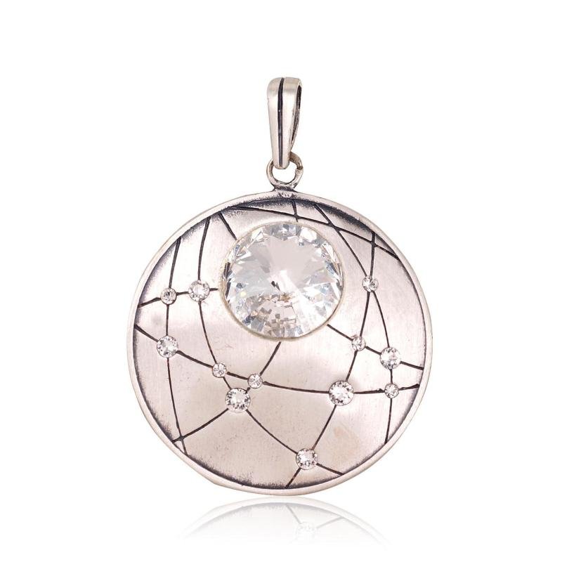Silver pendant, Silver 925°, oxide (Plating), Crystals