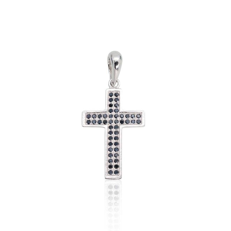 Silver pendant, Silver 925°, Rhodium (Plating), Zirkons