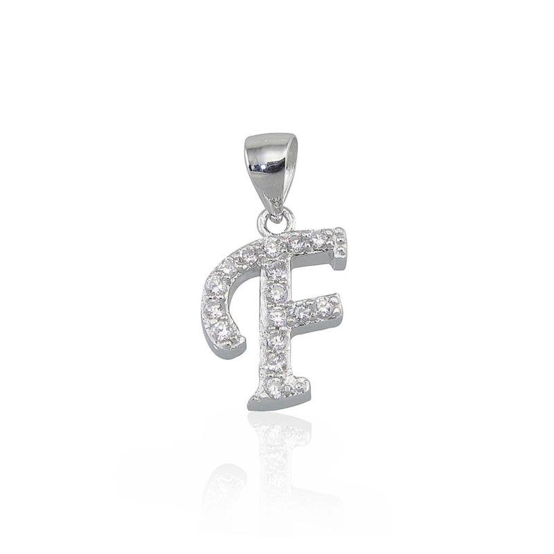 Silver pendant, Silver 925°, Rhodium (Plating), Zirkons
