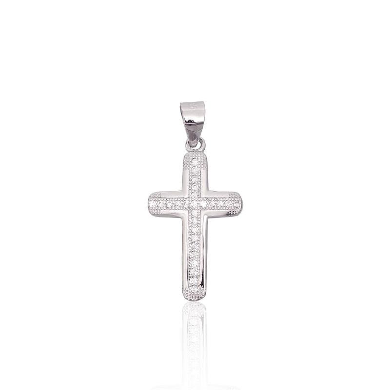 Silver pendant, Silver 925°, Rhodium (Plating), Zirkons