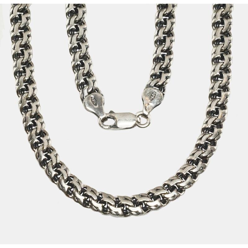 Silver chain Bismark 6 mm, Silver 925°, oxide (Plating)