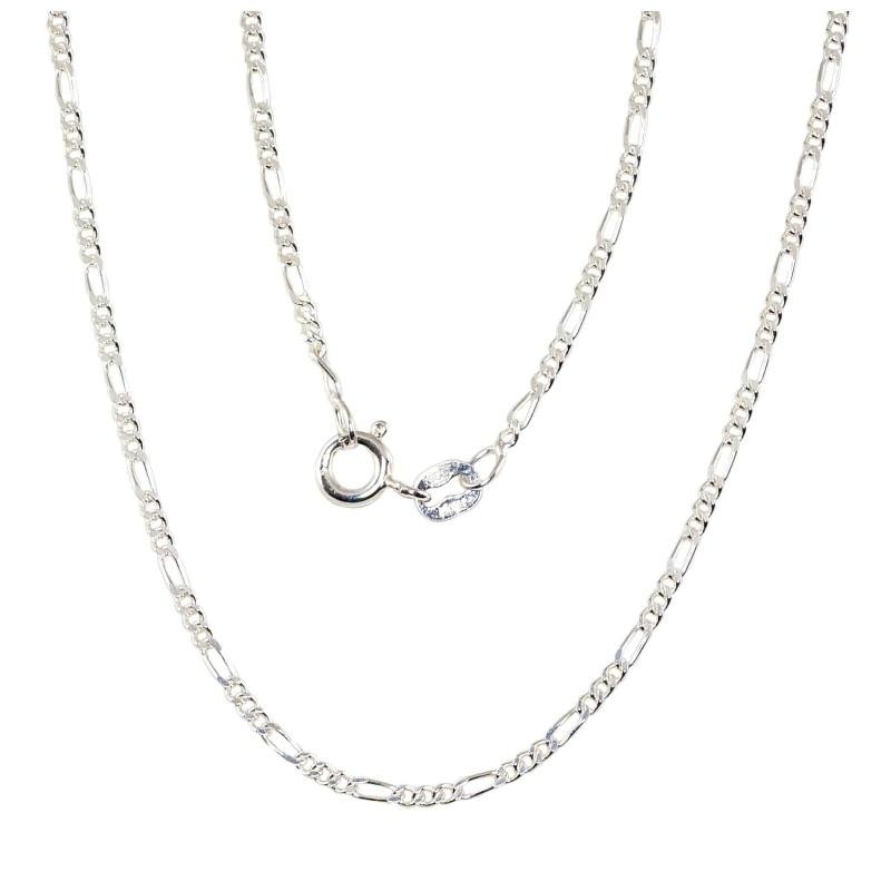 Silver chain Figaro 1, 8 mm, diamond cut, Silver 925°