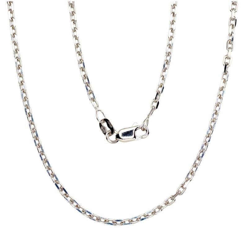 Silver chain Anchor 2.1 mm, diamond cut, Silver 925°, Rhodium (Plating)