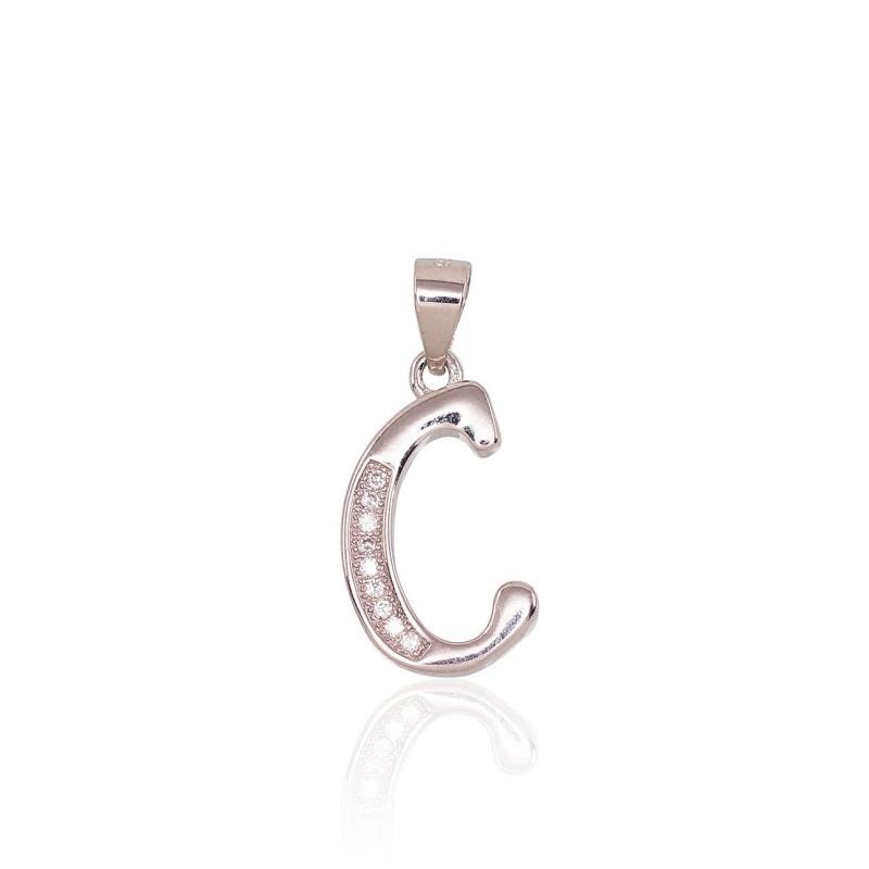 Silver pendant, Silver 925°, Rhodium (Plating), Zirkons