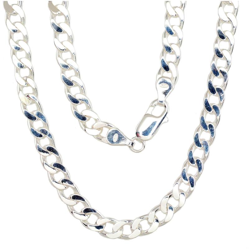 Silver chain Curb 5, 9 mm, diamond cut, Silver 925°
