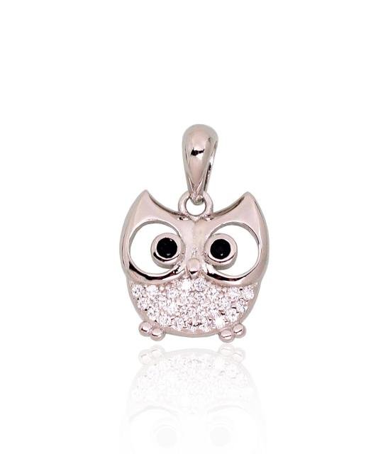 Silver pendant, Silver 925°, Rhodium (Plating), Zirkons