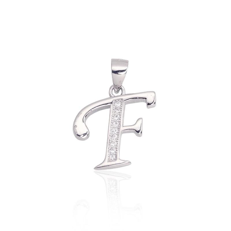 Silver pendant, Silver 925°, Rhodium (Plating), Zirkons