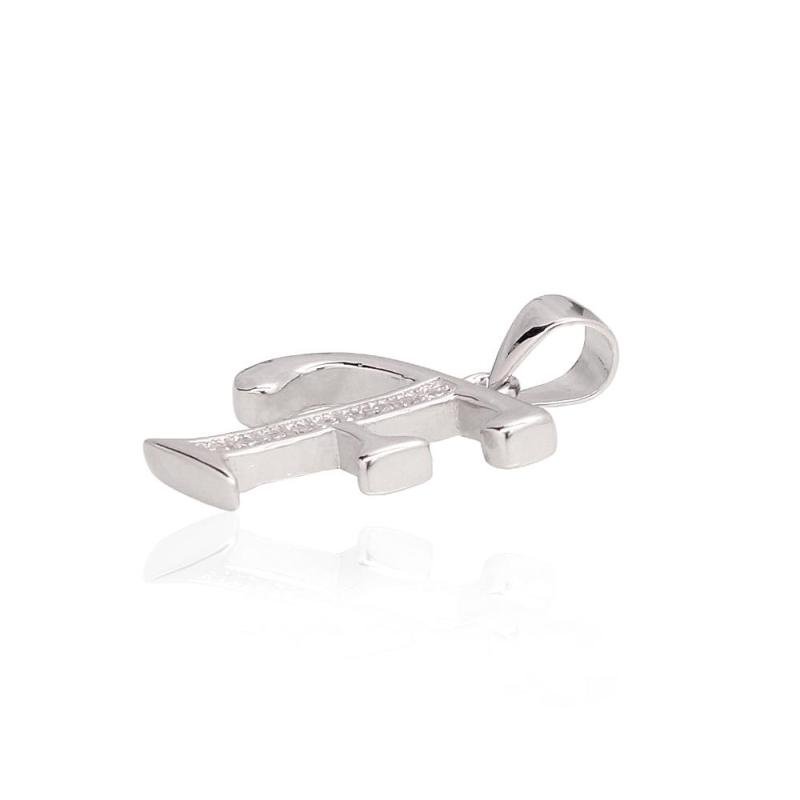 Silver pendant, Silver 925°, Rhodium (Plating), Zirkons
