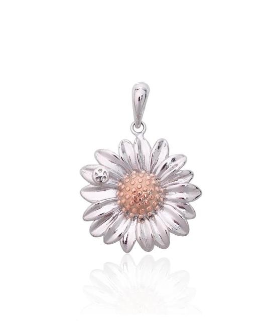 Silver pendant, Silver 925°, red gold (Plating)/, Rhodium (Plating)