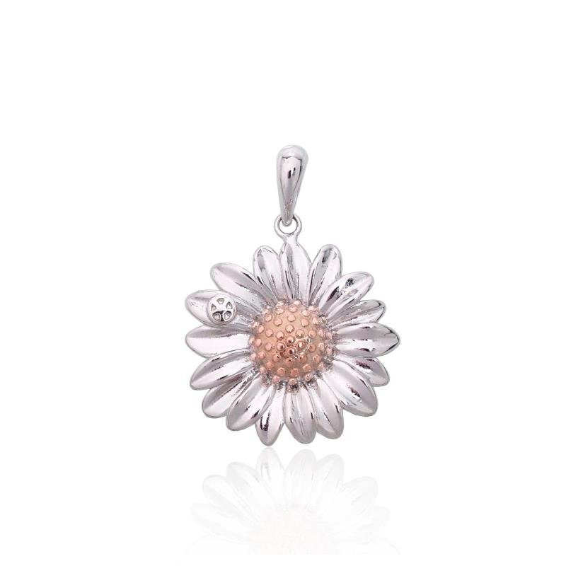 Silver pendant, Silver 925°, red gold (Plating)/, Rhodium (Plating)