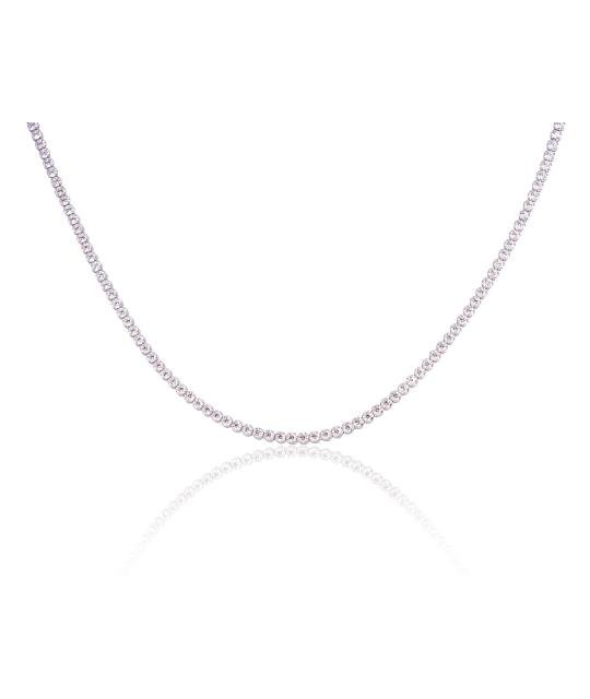 Silver necklace, Silver 925°, Rhodium (Plating), Zirkons