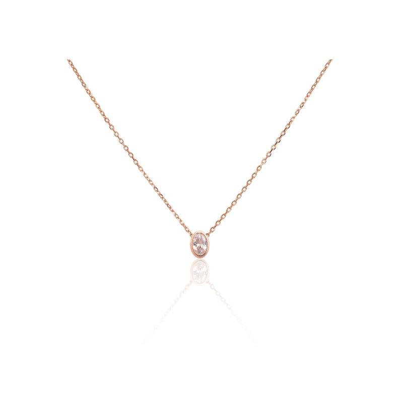 Серебряное колье, Серебро 925°, красное золото (покрытие), Цирконы
