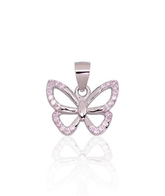 Silver pendant, Silver 925°, Rhodium (Plating), Zirkons