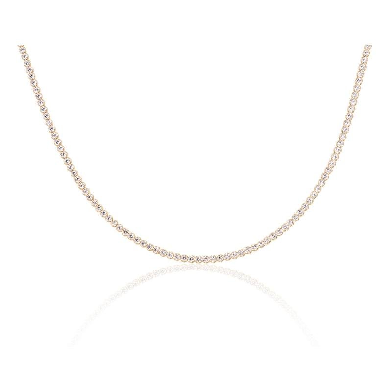 Silver necklace, Silver 925°, yellow gold (Plating), Zirkons