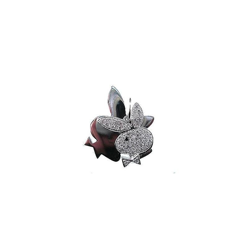 Silver pendant, Silver 925°, Rhodium (Plating), Zirkons