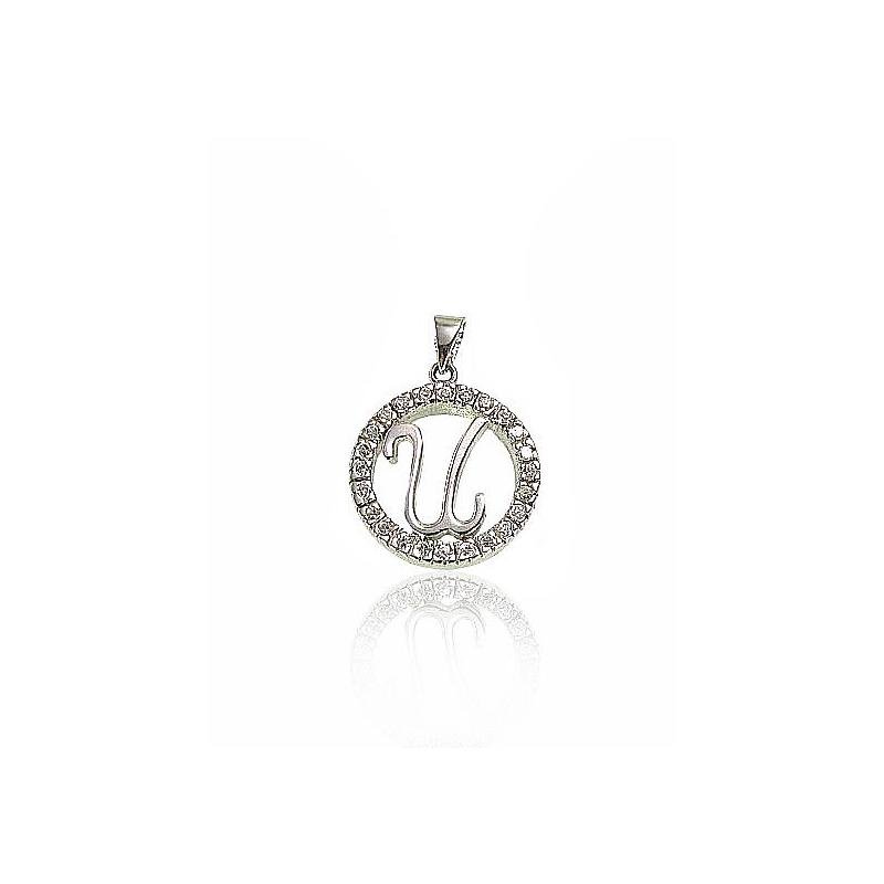 Silver pendant, Silver 925°, Rhodium (Plating), Zirkons