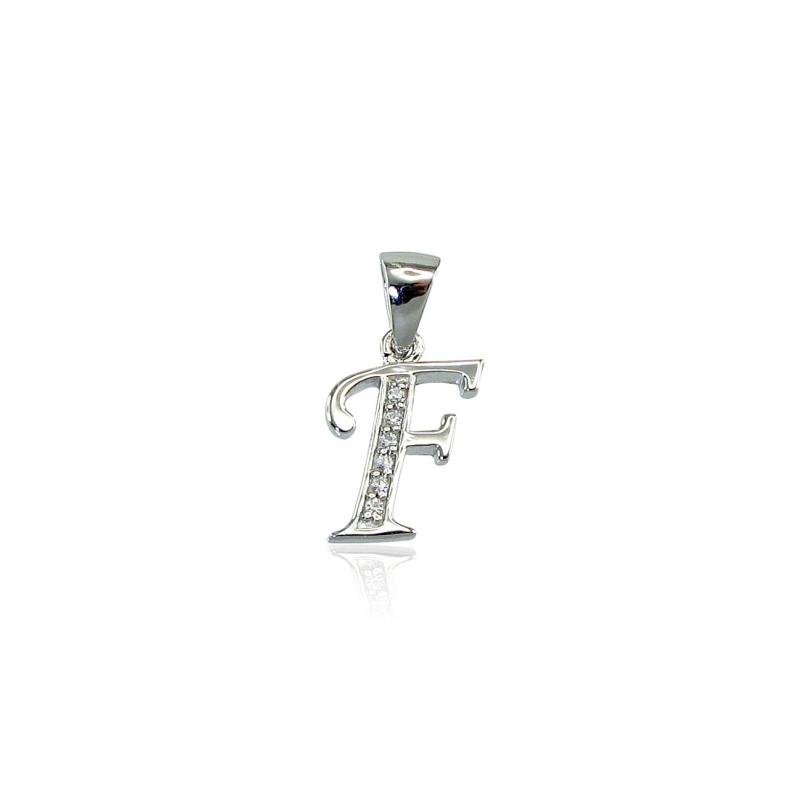 Silver pendant, Silver 925°, Rhodium (Plating), Zirkons