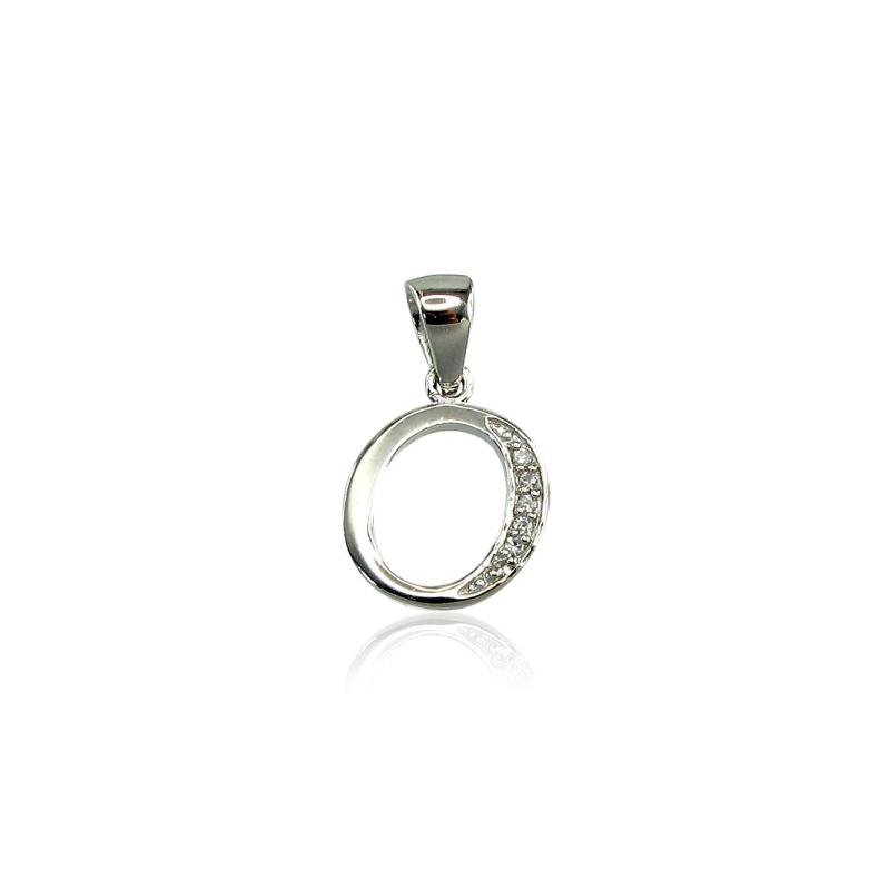 Silver pendant, Silver 925°, Rhodium (Plating), Zirkons