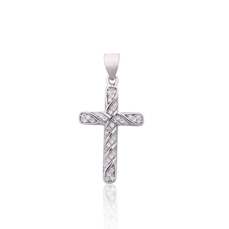 Silver pendant, Silver 925°, Rhodium (Plating), Zirkons