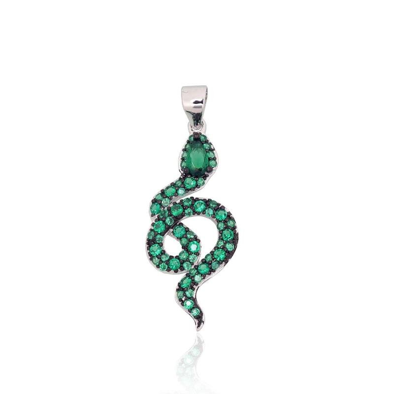 Silver pendant, Silver 925°, Rhodium (Plating), Zirkons