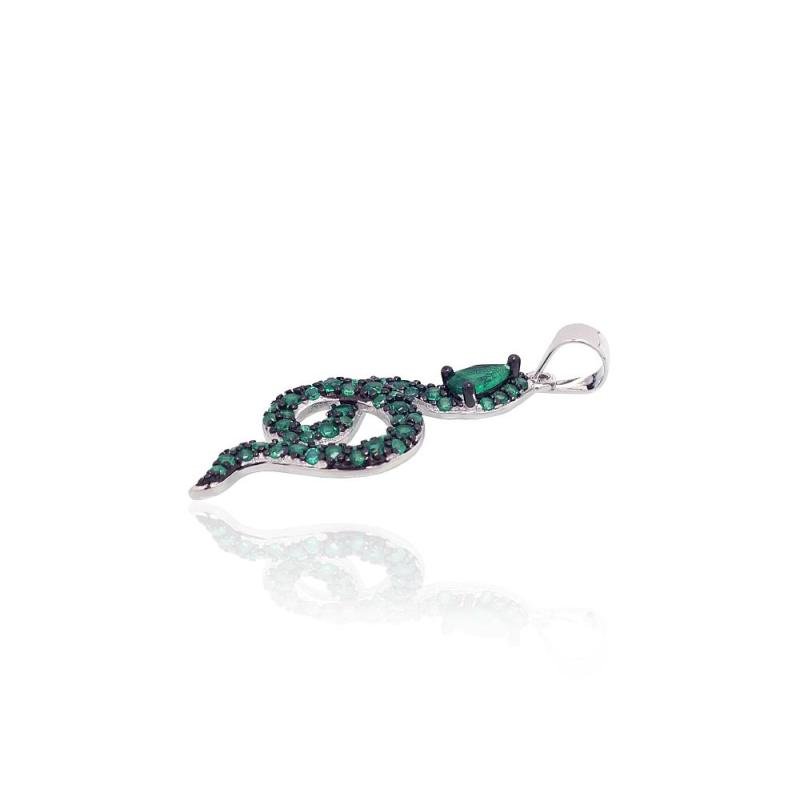 Silver pendant, Silver 925°, Rhodium (Plating), Zirkons