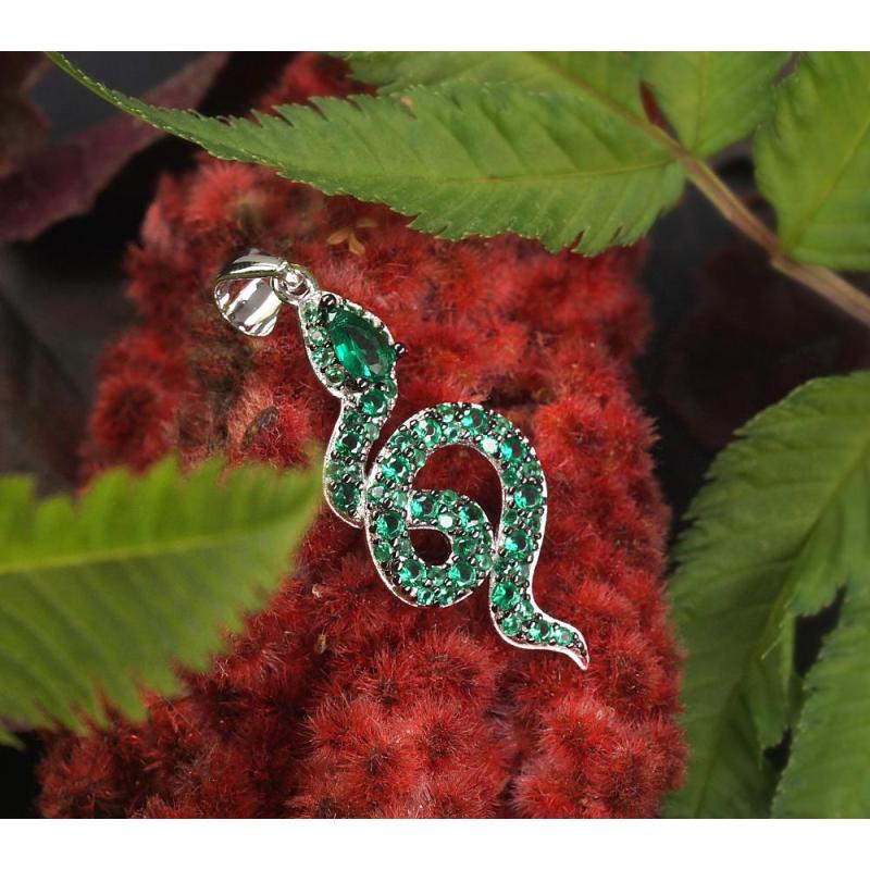 Silver pendant, Silver 925°, Rhodium (Plating), Zirkons