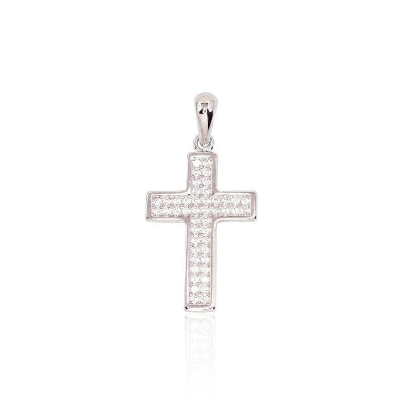 Silver pendant, Silver 925°, Rhodium (Plating), Zirkons