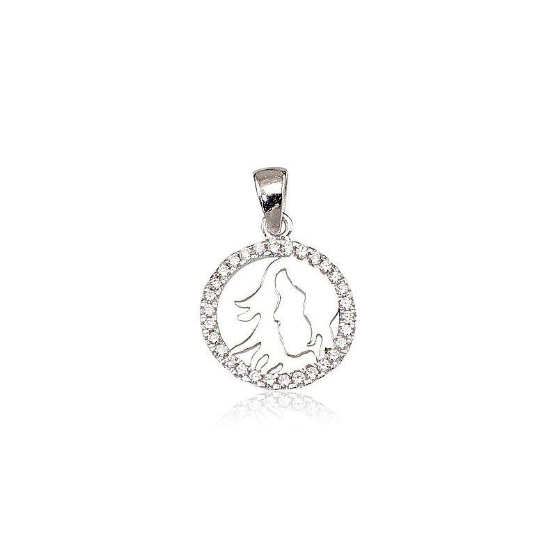 Silver pendant, Silver 925°, Rhodium (Plating), Zirkons