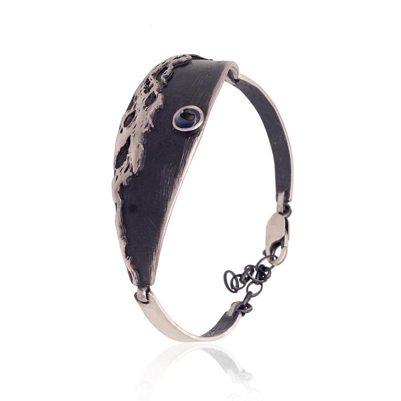 Silver bracelet, Silver 925°, oxide (Plating), Mother-of-pearl