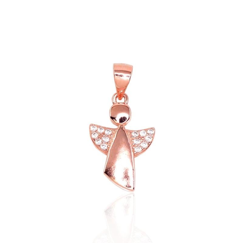Silver pendant, Silver 925°, red gold (Plating), Zirkons