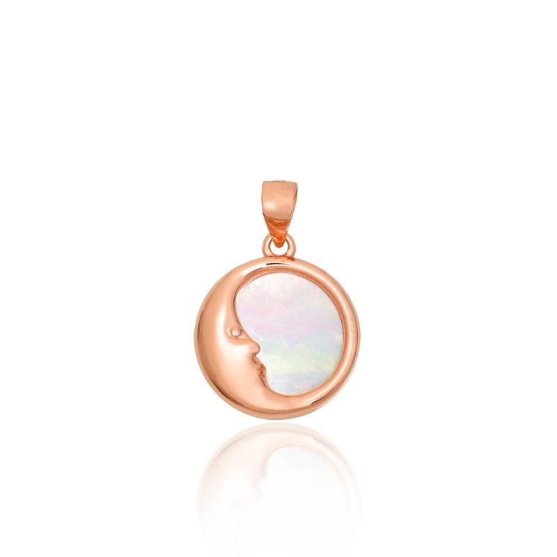 Silver pendant, Silver 925°, red gold (Plating), Mother-of-pearl