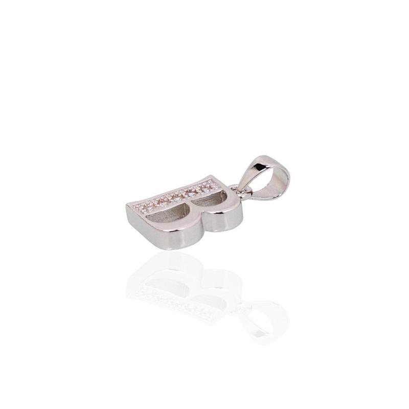Silver pendant, Silver 925°, Rhodium (Plating), Zirkons