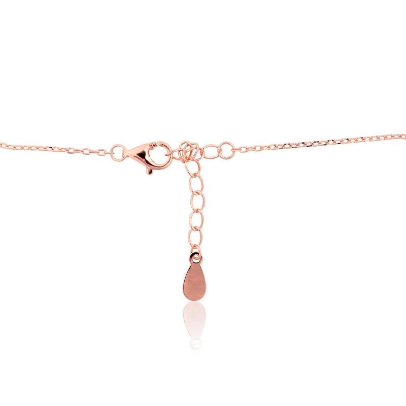 Серебряное колье, Серебро 925°, красное золото (покрытие), Цирконы