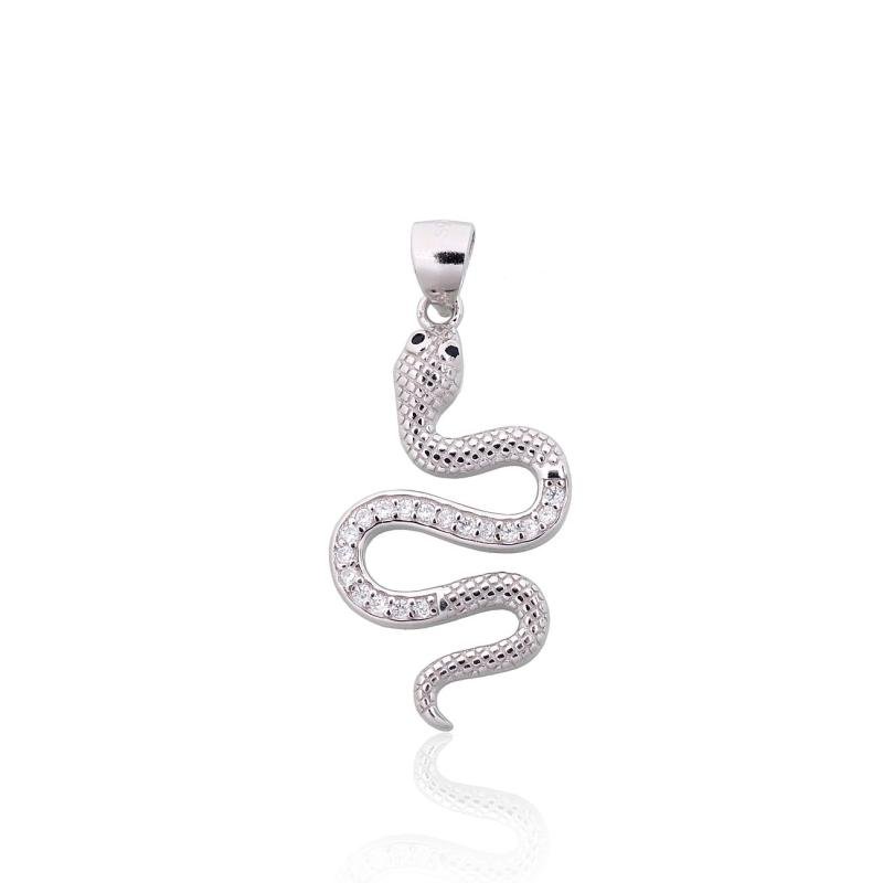 Silver pendant, Silver 925°, Rhodium (Plating), Zirkons