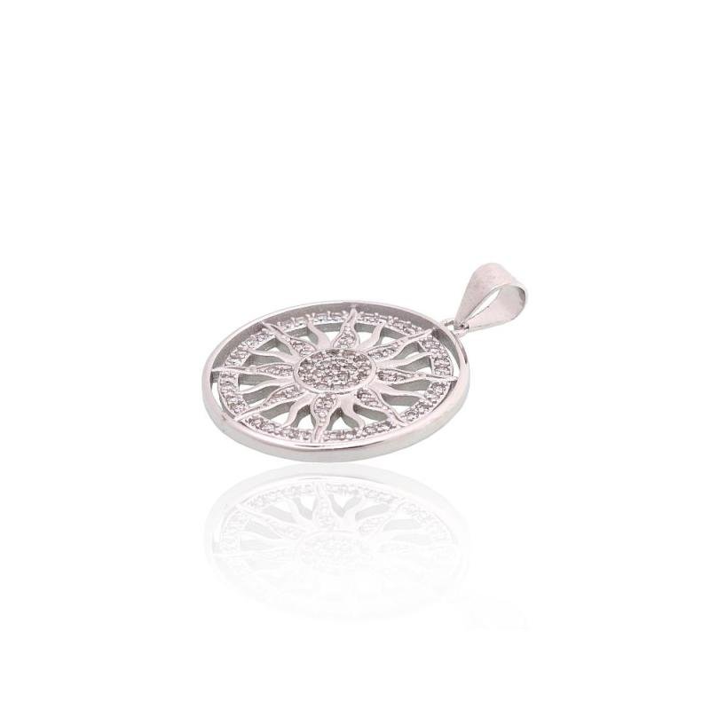 Silver pendant, Silver 925°, Rhodium (Plating), Zirkons
