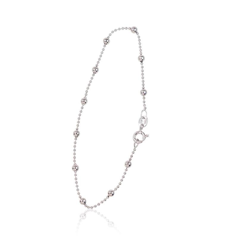 Silver chain Bead 1-3 mm, Silver 925°, Rhodium (Plating)
