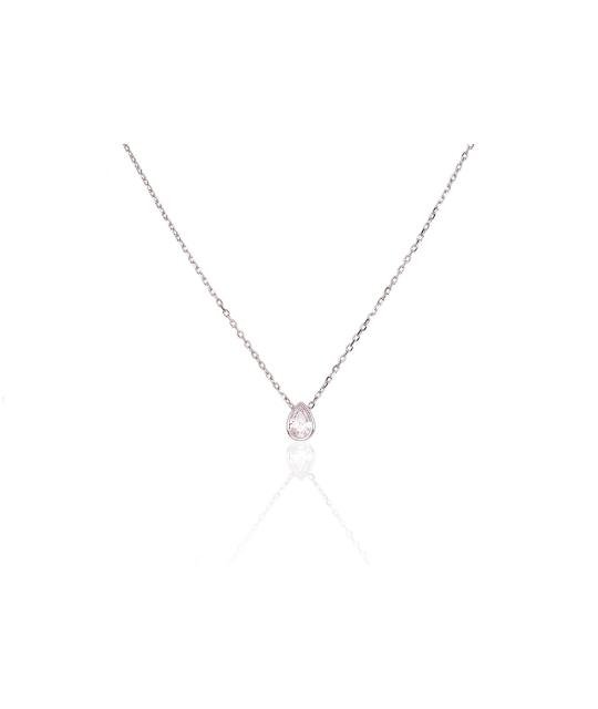 Silver necklace, Silver 925°, Rhodium (Plating), Zirkons