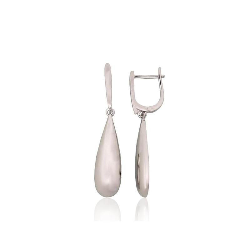 Silver earrings with 'english' lock, Silver 925°, Rhodium (Plating)