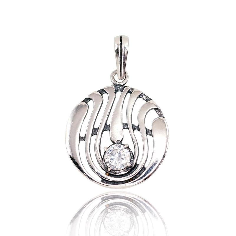 Silver pendant, Silver 925°, oxide (Plating), Zirkons