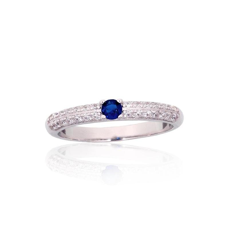 Silver ring, Silver 925°, Rhodium (Plating), Zirkons