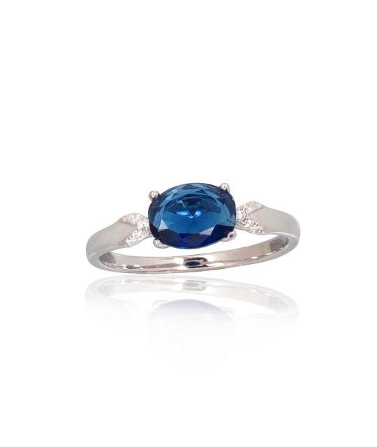 Silver ring, Silver 925°, Rhodium (Plating), Zirkons