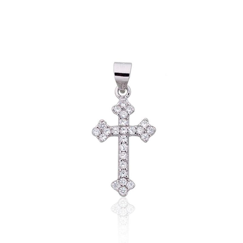 Silver pendant, Silver 925°, Rhodium (Plating), Zirkons