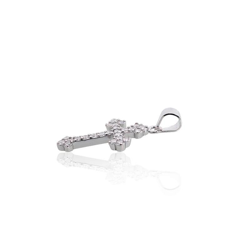 Silver pendant, Silver 925°, Rhodium (Plating), Zirkons